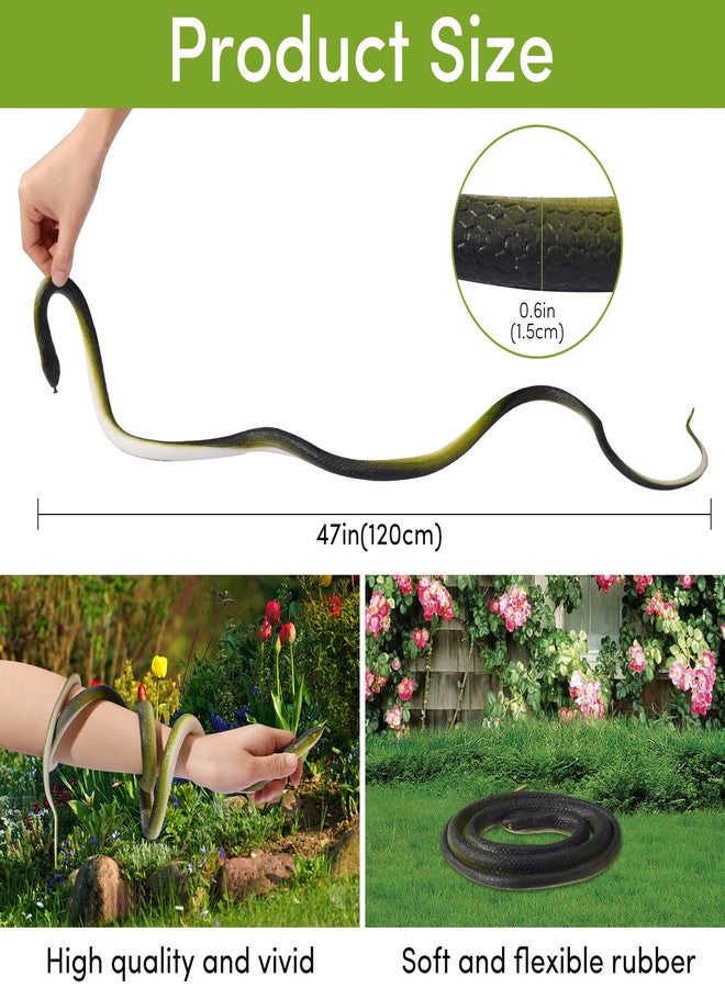 ANABIUP Fake Snake, Rubber Snake Prank with String and Clip, Realistic Rubber Snake Prank for Playing Jokes - Image 2